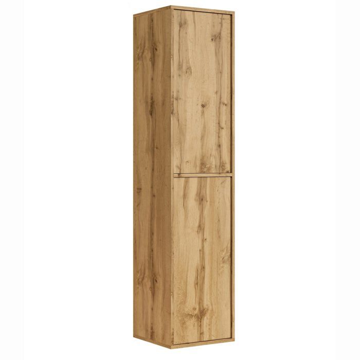 Badplaats Armoire de rangement Mali 38 x 33 x 160 cm - Chêne - Colonne suspendue 2 portes Badplaats Armoire de rangement Mali 38 x 33 x 160 cm - Chêne - Colonne suspendue 2 portes