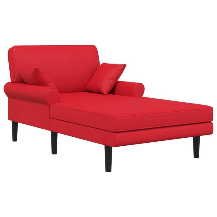 vidaXL Chaise longue Rouge Simili cuir 42048098