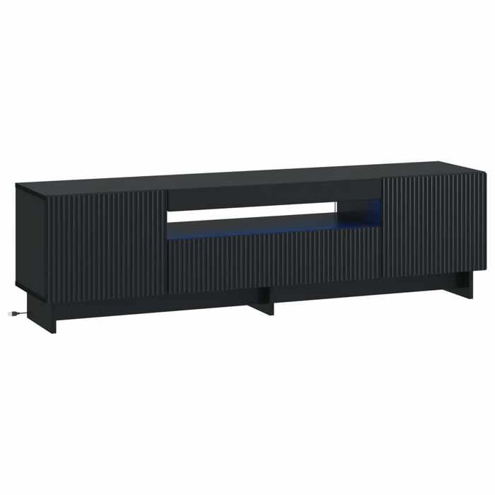 Nouveau Meuble TV LED Noir Bois dingénierie poids:29.05 kg_12104
