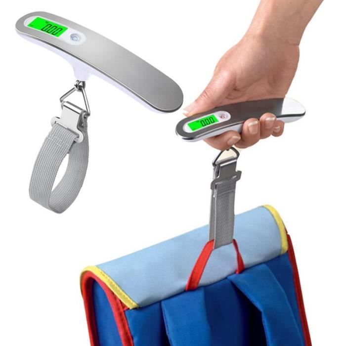 Balance Numérique Pour Bagages Jusqu'à 50 Kg, Portable, Fonction Tare Pour Voyage Argent 98585574