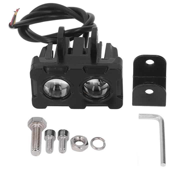 Phares Antibrouillard LED Pour Moto - Paire 100W, Bicolores (blanc/jaune), Montage Universel 360°