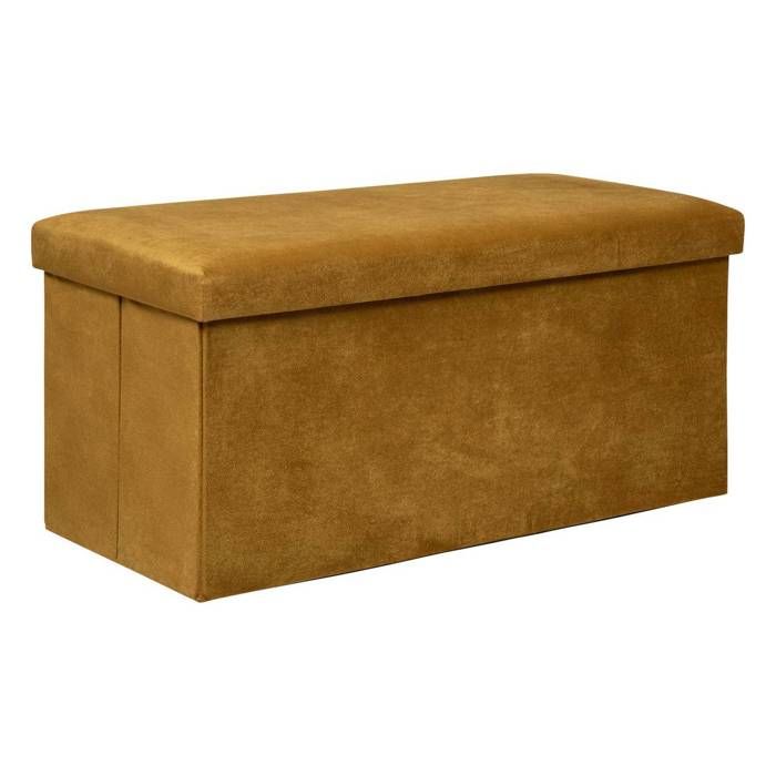 Pouf pliant double Lilou en velours 76x38cm jaune ocre - Atmosphera Créateur dintérieur Pouf pliant double Lilou en velours 76x38cm jaune ocre - Atmosphera Créateur dintérieur