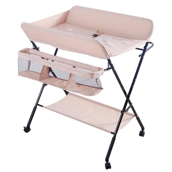 LARATHY® 4 en 1 Table à Langer pour Bébé Pliable à Roulettes avec ...
