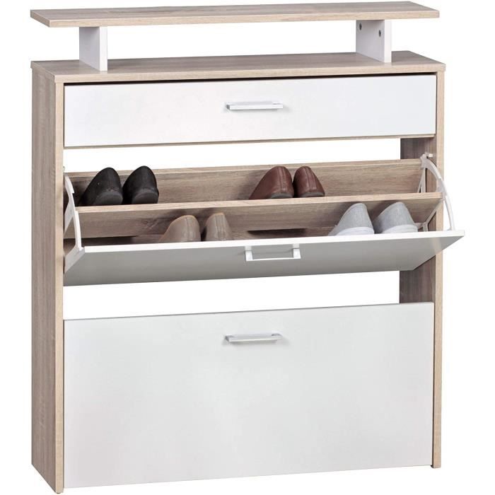 Meuble à Chaussures MDF Sonoma chêne Chest étagère à Chaussures Buffet