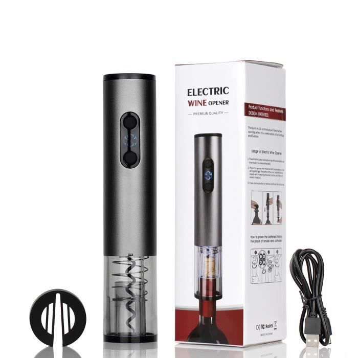 Ouvre-bouteille électrique Sans Fil InnovTec - Décapsuleur Automatique Avec Décanteur Et Pompe à Vide, 6V