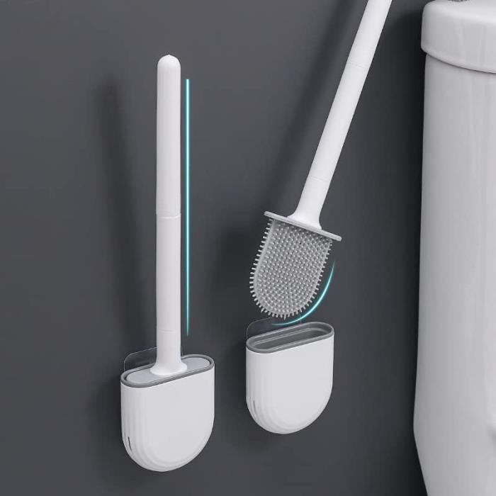 Tête De Brosse De Toilette De Rechange En Plastique Avec Poils Durs Durables (Blanc)[~844