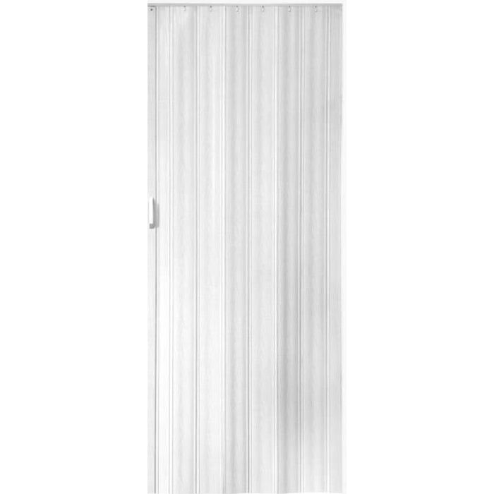 Porte accordeon pliante PVC salle de bain extensible coulissante largeur 80 cm blanc