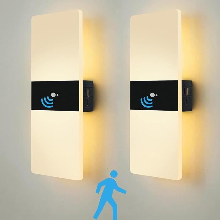 Applique Murale D'Intérieur Avec Détecteur De Mouvement Intérieur 12 W