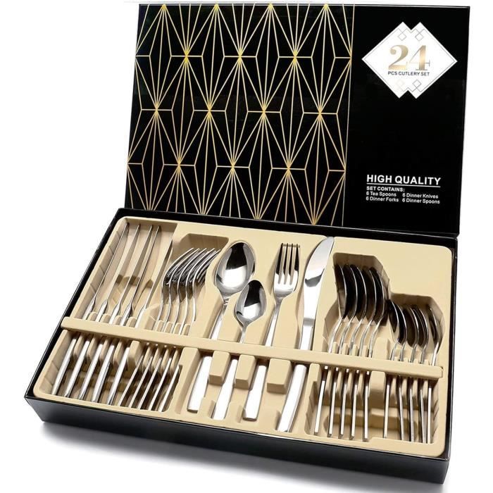 Set De 4 Couverts Acier Inoxydable Avec Boîte – Neuf