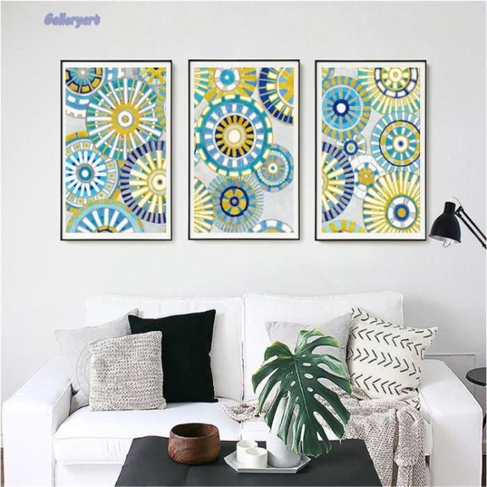 3 Pcs Abstrait Graphiques Imprimer Image Peinture Decorative Modulaire Image Mur Art Toile Peinture Pour Salon Pas Encadree Cdiscount Maison