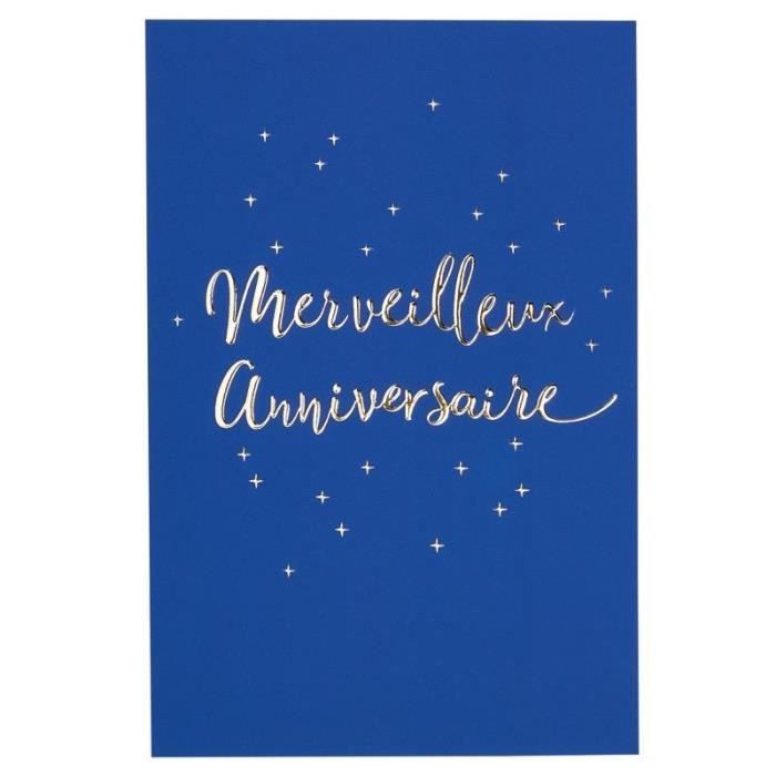 Carte Merveilleux Anniversaire Bleu Et Or Draeger Paris Cdiscount Beaux Arts Et Loisirs Creatifs