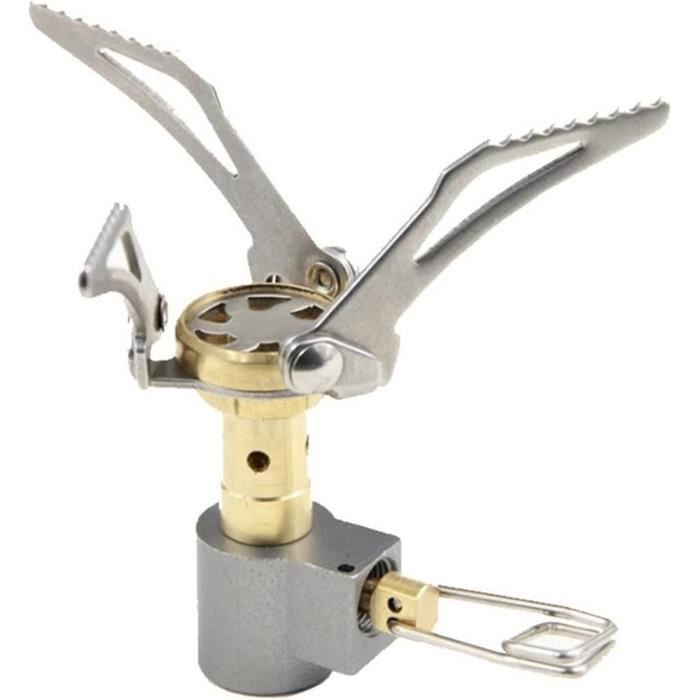 Réchaud à Gaz De Camping Portable Wallfire - 15x15x14cm, Avec Grille De Protection, Pour Tente Et Extérieur