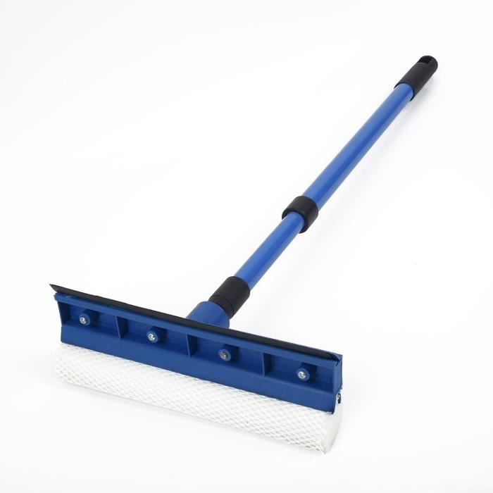 Raclette à Vitres Télescopique 1,5 M - Avec Brosse Microfibre 38 Cm Et Racle 35 Cm - Nettoyage Voiture, Douche, Fenêtres