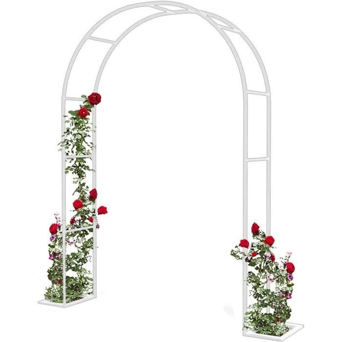 GOPLUS Arche De Jardin En Fer Forgé 205 Cm - Treillis Plantes Grimpantes - Décoration Mariage Et Extérieur - 205 X 52 X 205 Cm