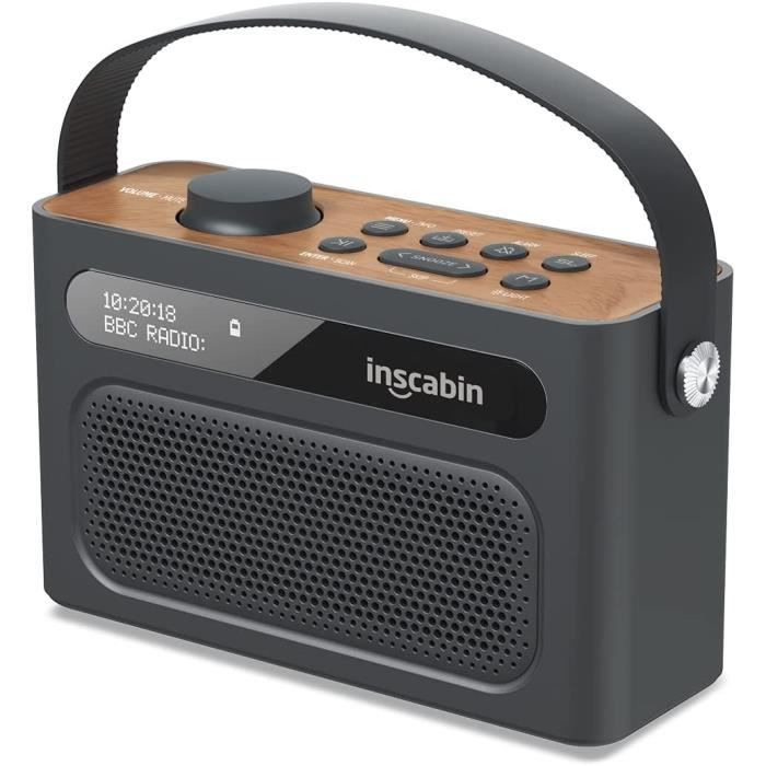 Radio Numérique Portable Vintage DAB+/FM Bluetooth USB Stereo Double Reveil Roadstar Hra 270d Bt Bois
