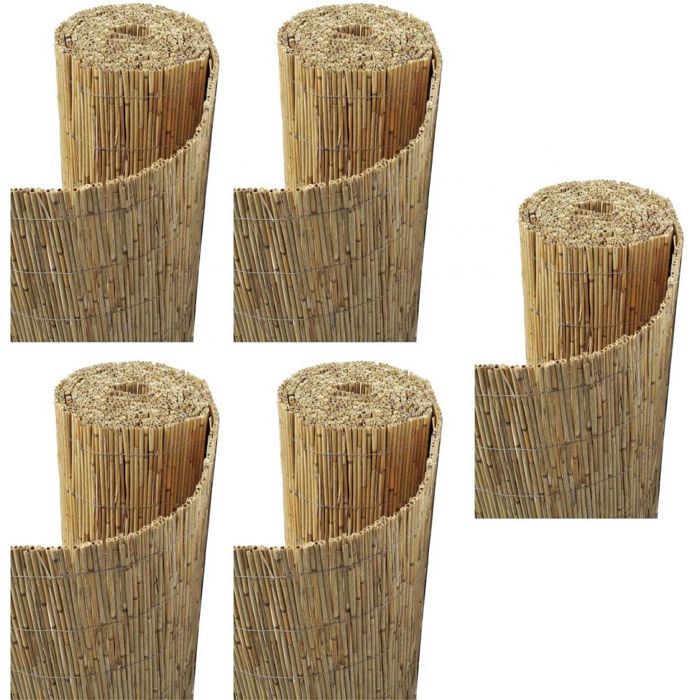 Canisse rigide en paillon de bambou non pelé (Lot de 5) 500 x 150