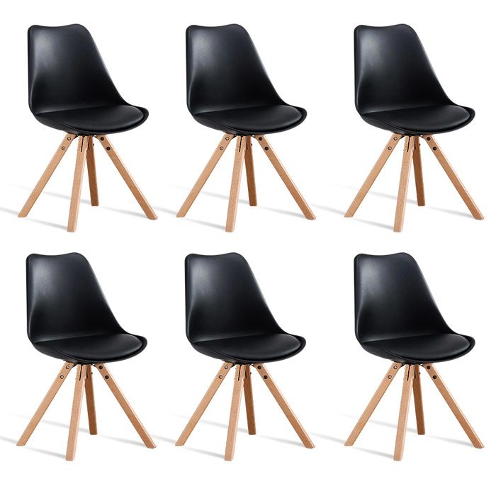 Lot de 6 chaises scandinaves noires  Helsinki  DESIGNETSAMAISON