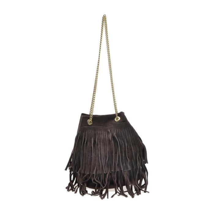Sac a main Luisa Vannini Cuir de vache UNI Marron Cdiscount Bagagerie Maroquinerie
