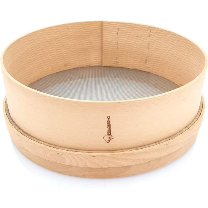 Tamis En Bois Massif Primolegno - Diamètre 30 Cm - Maille Fine Acier - Pour Farine, Sucre, Céréales