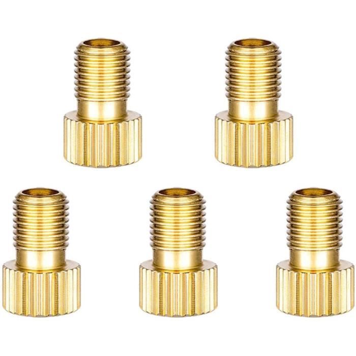 InnoLife Lot De 5 Adaptateurs Presta Vers Schrader En Aluminium Pour Valve De Voiture, Vélo, Pompe à Air, Outils De Compresseur D'air (rouge