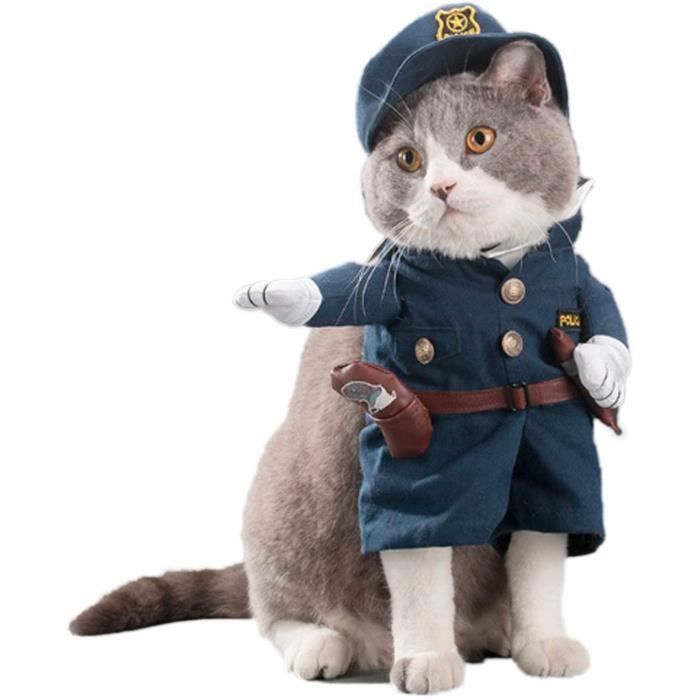 Ptn Uniforme Pour Chien Et Chat Vetements Mignons Pour Animaux De Compagnie Cosplay Costume Drole Tenue De Police Cool Avec 1916 Cdiscount