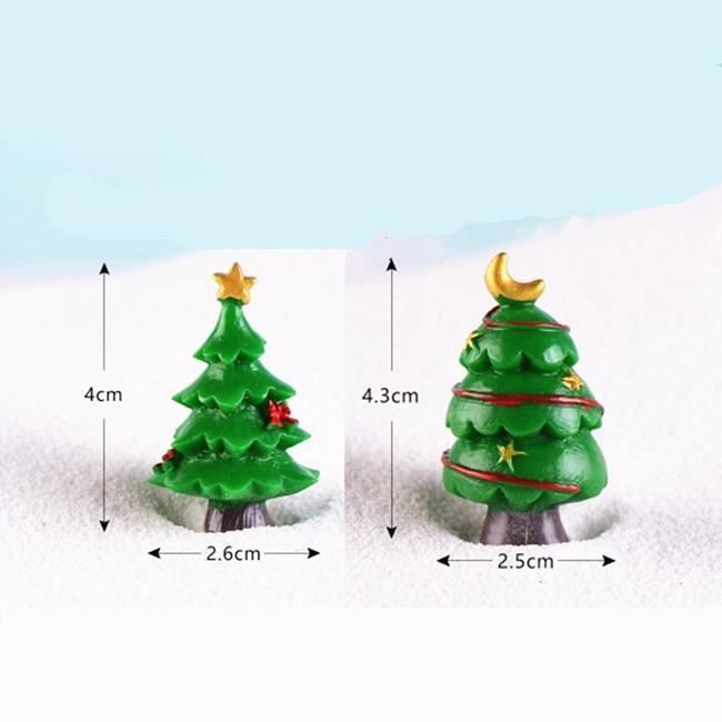 Mini Figurines De Noel Feerique Pere Noel Bonhomme De Neige Arbre De Noel Pour La Maison 2 Pieces Lot Cdiscount Maison