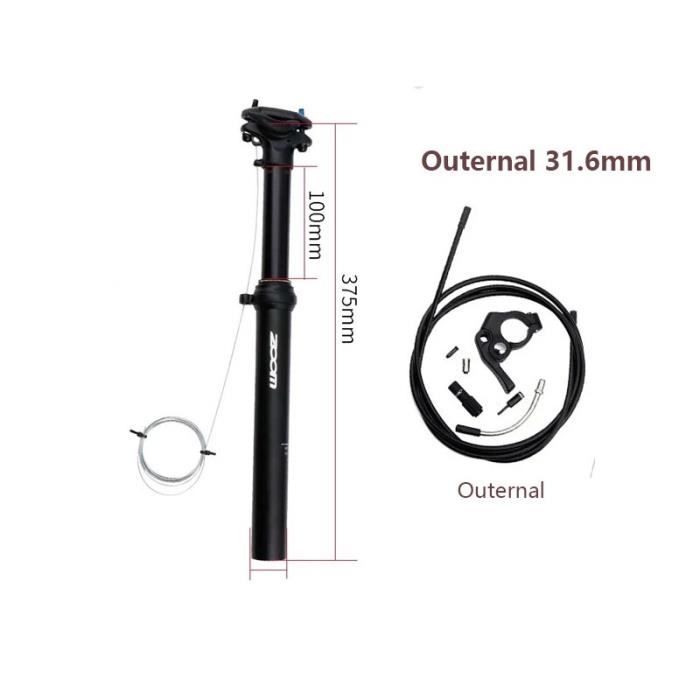 Tige De Selle Avec Actionneur à Distance Pour VTT/vélo - Compatible Câblage Interne/externe