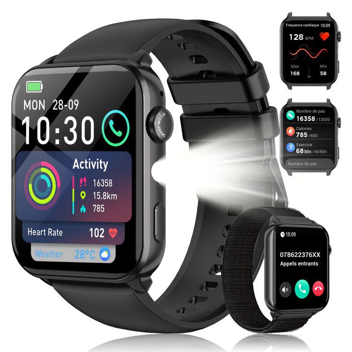 Montre Connectée Homme Avec Appels Bluetooth - Écran AMOLED 1.43", 120 Modes Sport, étanche IP68
