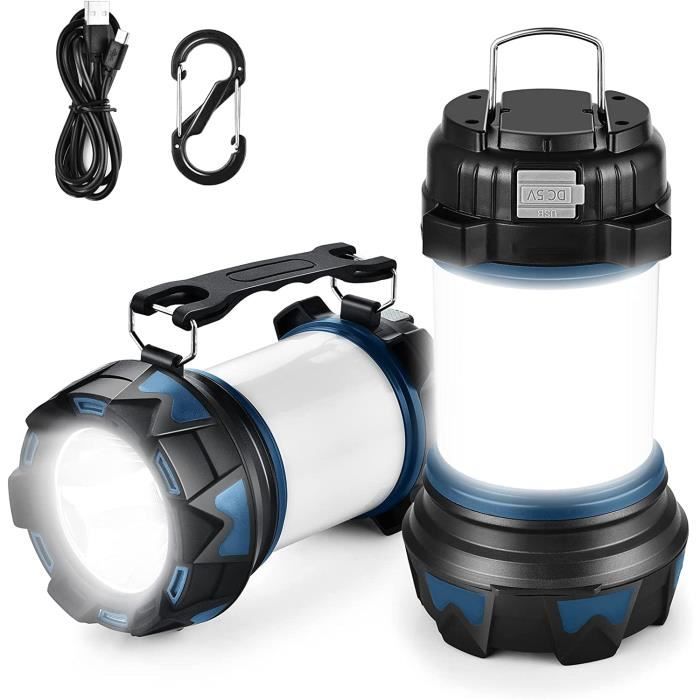 Lanterne LED Camping Rechargeable 3000mAh Torche 6 Modes Super Lumineux LED  Étanche Extérieur Lampe de Poche Projecteur Tente - Cdiscount Sport