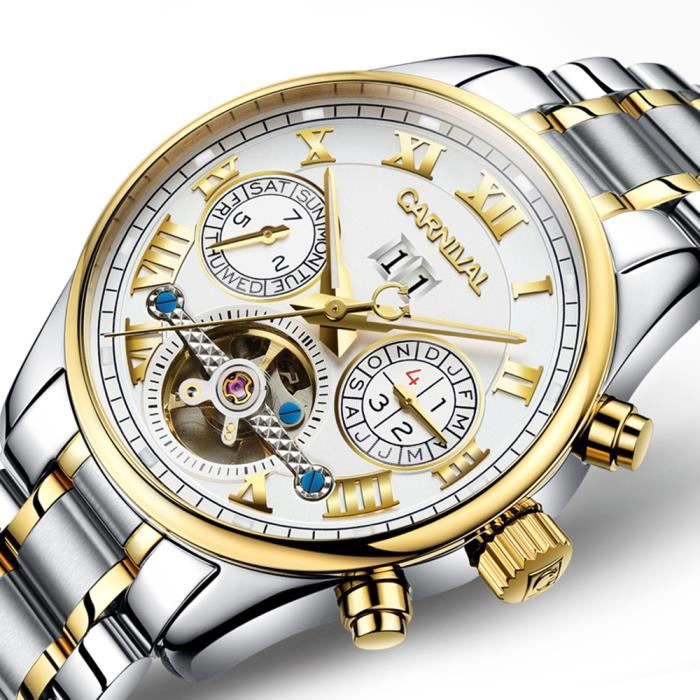 CARNIVAL Original Montre Homme Marque De Luxe Automatique