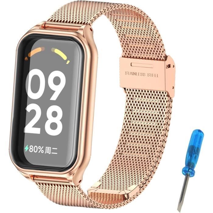 MIJOBS Bracelet Métal Acier Inoxydable Pour Xiaomi Mi Band 3/4/5/6 - Bracelet Luxe Compatible