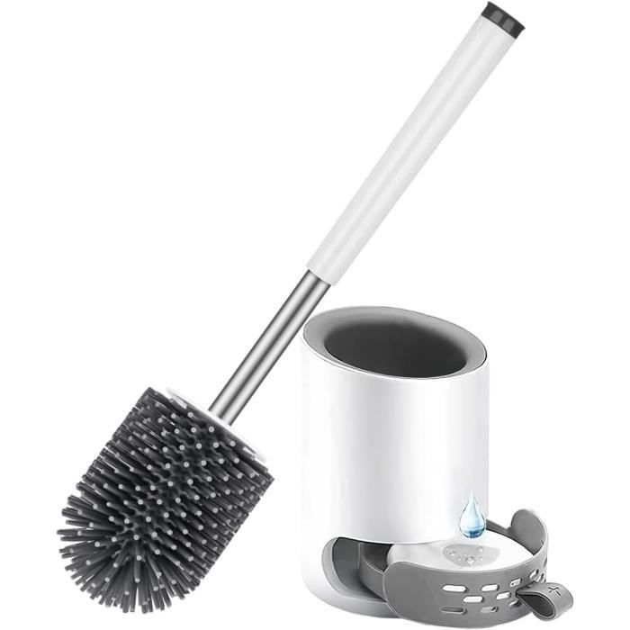 Brosse WC Électrique Ratolo - Brosse Toilette Silicone Rotative Rechargeable, Support Ventilé Mural, Nettoyage Puissant 300 Tours/Min