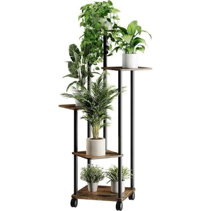 Escalier Plantes Outsunny Bois 3 étages - 71x61x77cm, Sapin Massif, Pour Jardin Et Terrasse