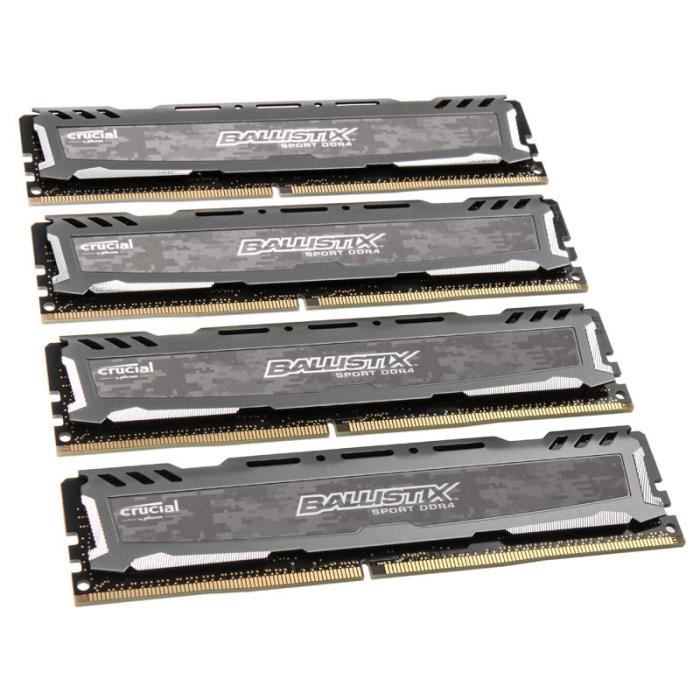 Crucial Ballistix Sport Lt Grau Dimm Kit 32gb Ddr4 3200 Crucial Ballistix Sport LT series grau, DDR4-3200, CL16 - 32 GB 0