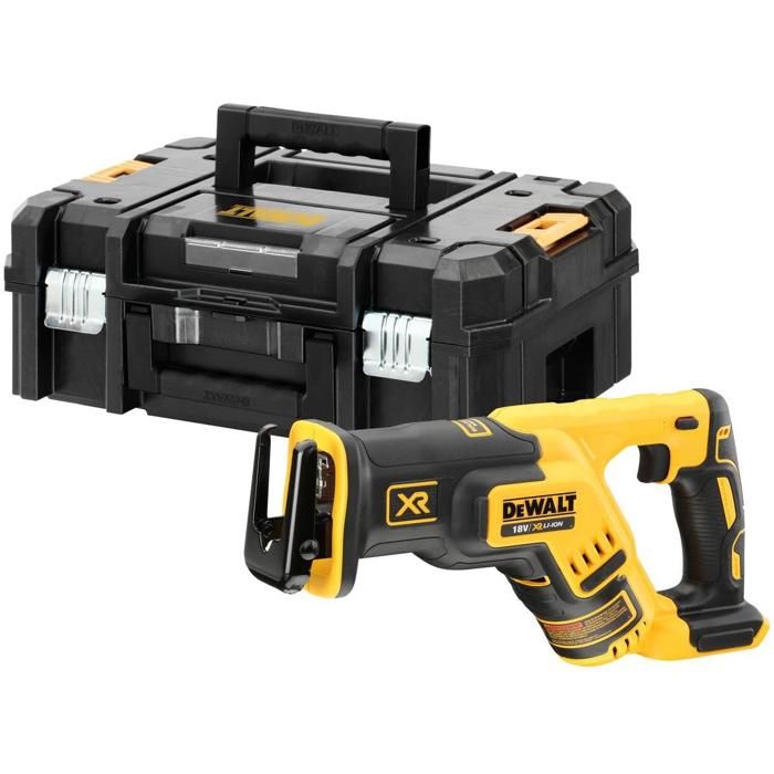 DEWALT Scie Sabre Compact Brushless XR 18V Sans Fil Li-Ion en Coffret TSTAK - Coupe Bois 300mm, Acier 100mm DCS367NT-XJ