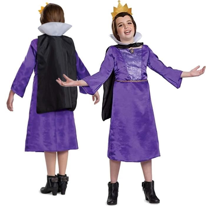 D guisement M chante Reine Blanche Neige Enfant 7 8 ans DISGUISE Robe violette cape noire et couvre chef