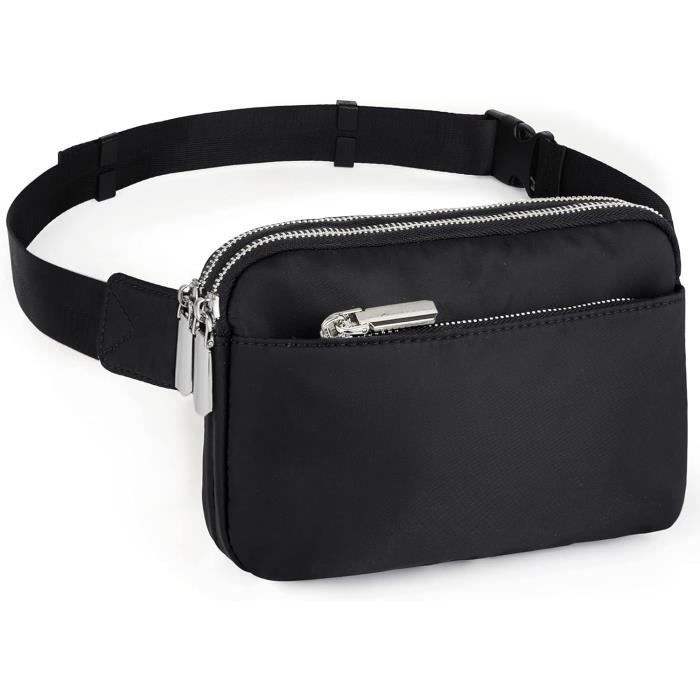 Sac banane,Sac de taille femmes ceinture sacs Fanny Pack noir blanc