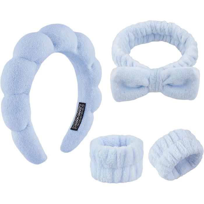 Lot De 3 Bandeaux De Spa En Microfibre Pour Lavage Du Visage, Bracelets Absorbants Pour Le