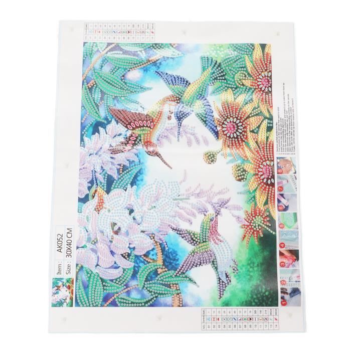 Wowdecor - Kit per pittura a mosaico 5D, motivo pavone blu, con fiori e farfalle