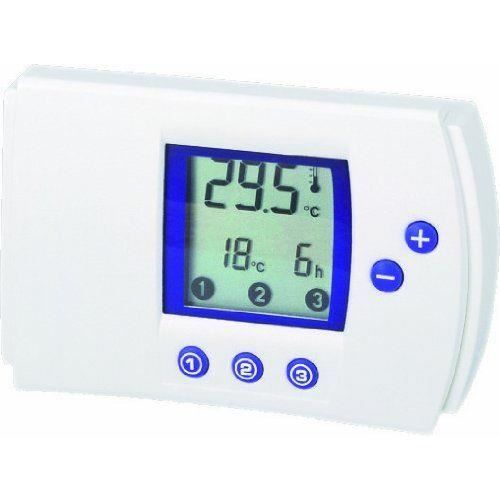 Thermostat hebdo digital Electraline 59213 - Blanc - Branchement 2 fils -  Programmable