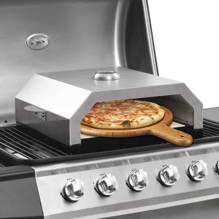 Four à pizza granulés bois BIGHORN - Portable - Plaque céramique - 460°C -  Argent - Cdiscount Maison