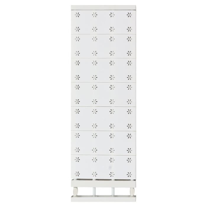 Organisateur De Placard Extensible Sans Perçage - Blanc, 43 X 25 X 7 Cm, Pour Cuisine, Salle De Bain, Garde-manger - ABS Et Acier, Tiroir Coulissant
