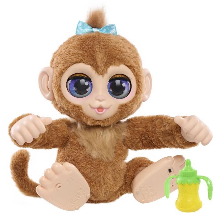 Peluche Interactive FurReal Friends Peanut Le Singe – Plus de 100 Réactions, Marche et Câlins