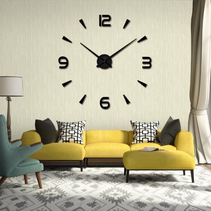Horloge Murale Géante NORDEN 58 Cm – Silencieuse, Design 3D, Verre Et Look Contemporain