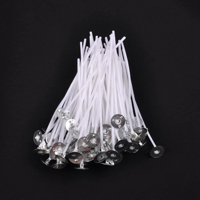100 Pc Bougie Mèches Sans Fumée Cire De Soja Pur Coton Noyau Bricolage