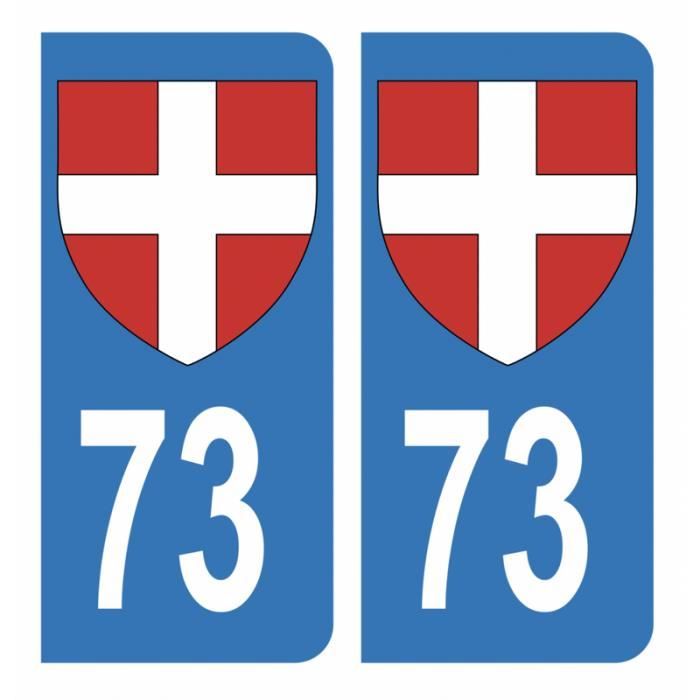 Autocollant Stickers Plaque d'immatriculation Auto Voiture 73 Croix de Savoie