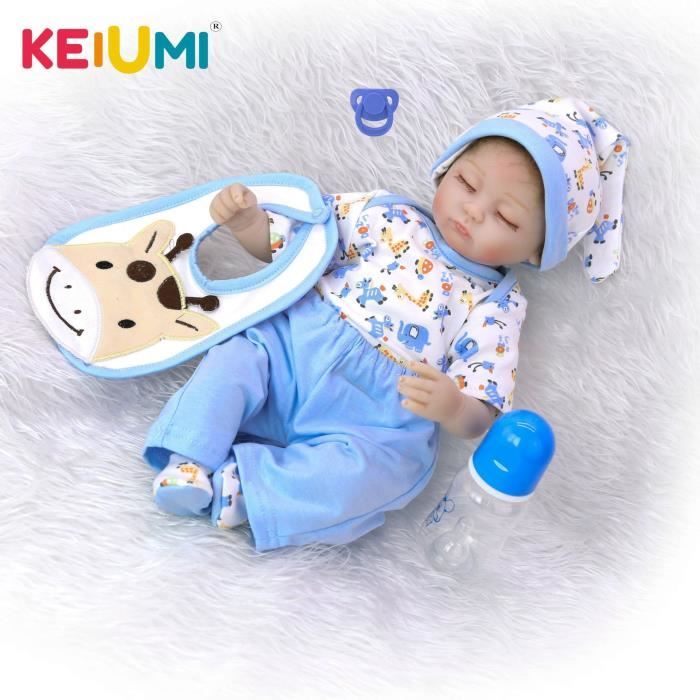 TEMPSA 43cm Poupée Poupon Bébé Reborn Silicone Fait A Main M Jouet Cadeau A8 - Maison
