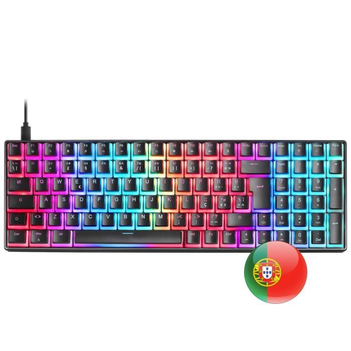 Mars Gaming MKULTRA - Clavier mécanique compact noir RGB 96% - Switch Outemu SQ Brown - Portugais + US