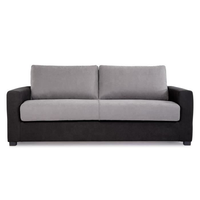 hexagone canape droit convertible 3 places maxime made in france tissu anthracite couchage express l 194 x p 96 x h 83 cm cdiscount maison