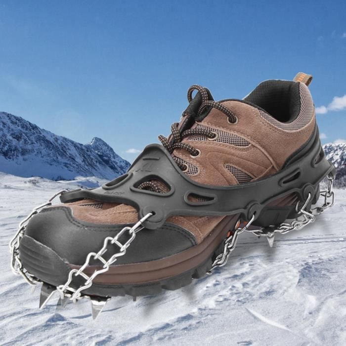 Crampons en acier inoxydable à glace d'escalade en plein air de soudage de  chaussures antidérapantes (XL 19 dents) minifinker xy2409 - Cdiscount Sport